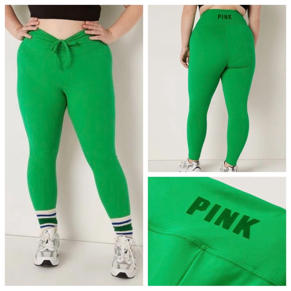 VS VICTORIAS SECRET PINK ADJUSTABLE WAIST RUCHED PANT TIGHT LEGGING SWEATS L